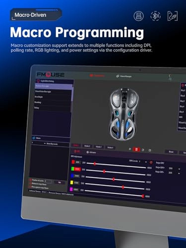 Tri-Mode Wireless Mouse - 2.4GHz USB / Dual Bluetooth / Wired