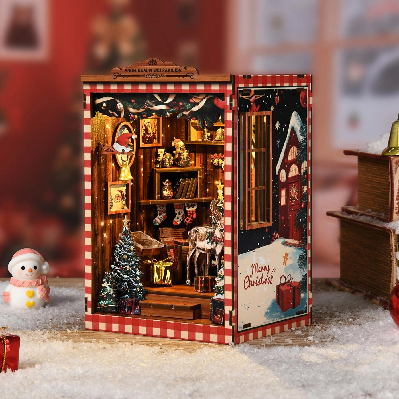 Book Nook Kit - DIY 3D Wooden Puzzle with LED Light and Dust Cover