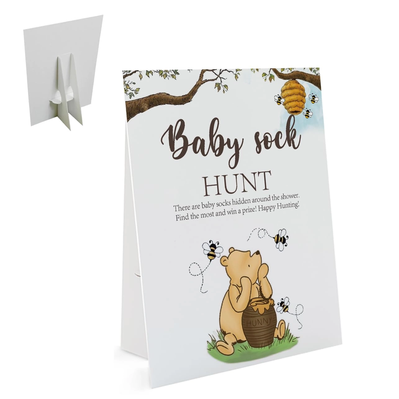 Tuiemie Winnie Baby Shower Games Sign - English 15 years and up