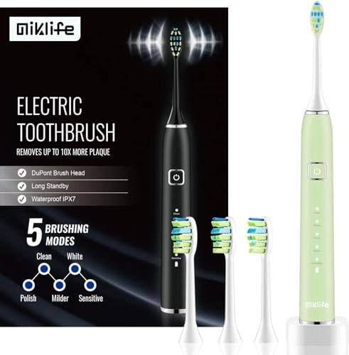 Sonic Electric Toothbrush - 5 Modes 3 Brush Heads