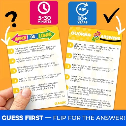 Higher or Lower Trivia Cards