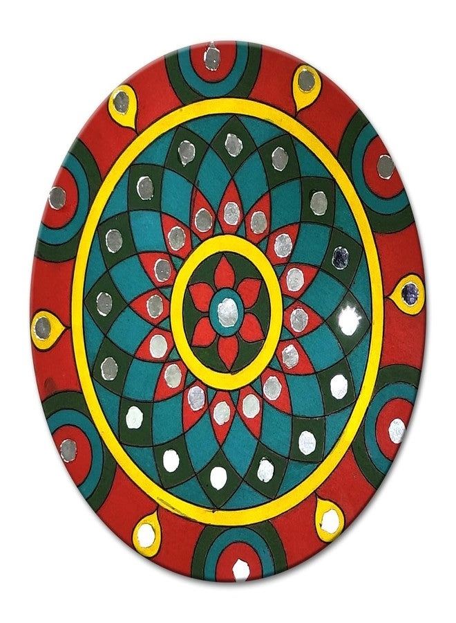 DIY Mandala Art Kit - 4-Inch MDF Base Chalk Paints Paintbrush Mirror Embellishments