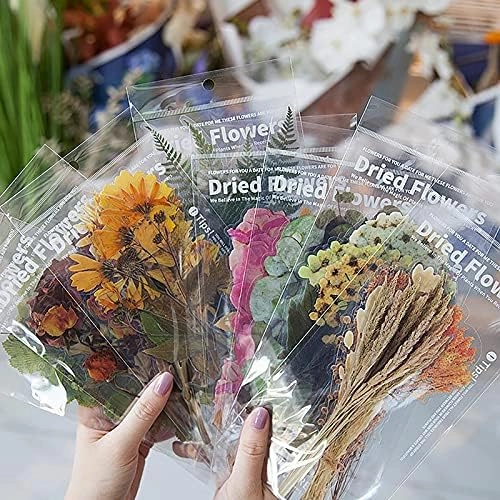 MAXLEAF Vintage Plants Flowers Sticker Book Transparent Waterproof 48 pcs