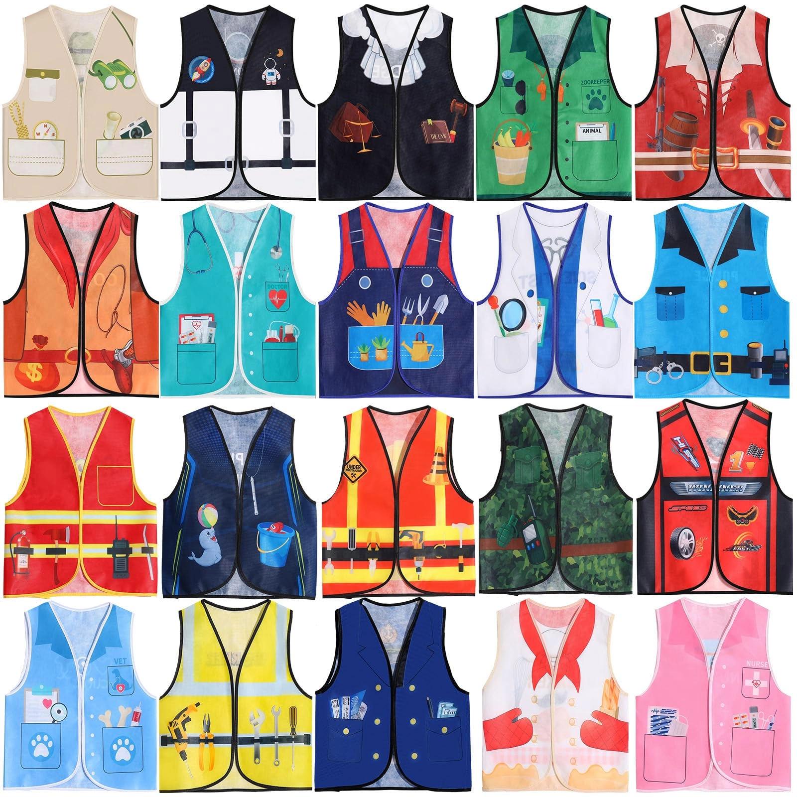 Haysandy Kids Community Helper Dress Up Vest - 20 pcs