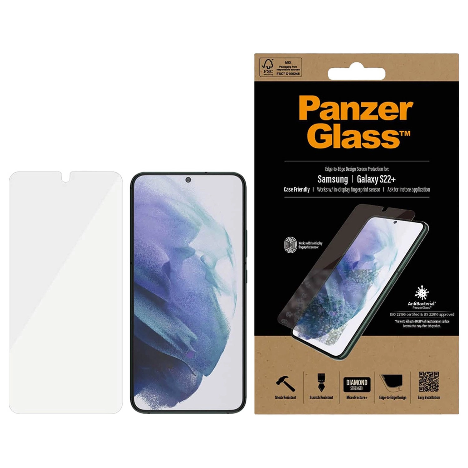 Clear Tempered Glass Screen Protector for Samsung Galaxy S22+