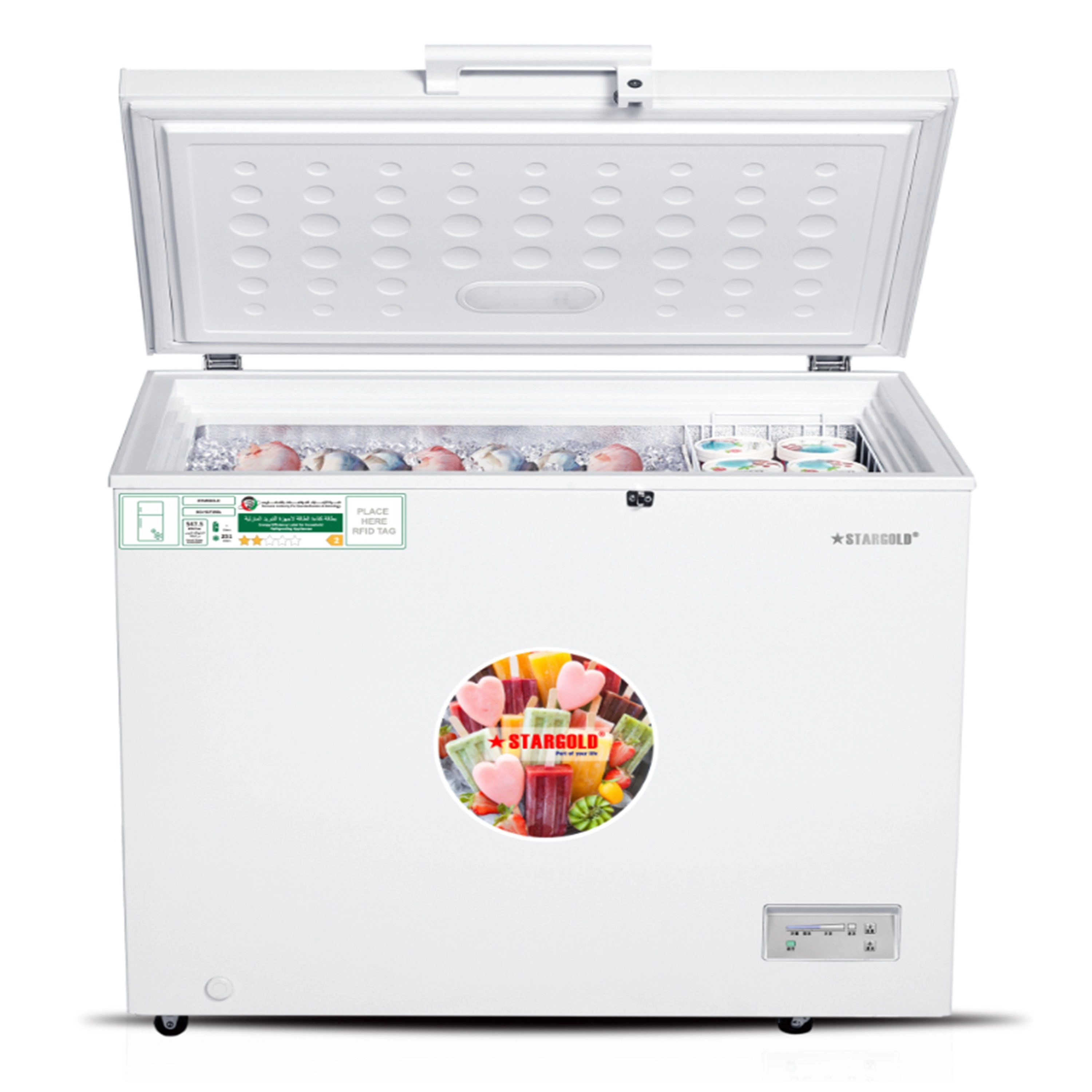 Stargold Chest Freezer - Single Door Adjustable Glass Shelves