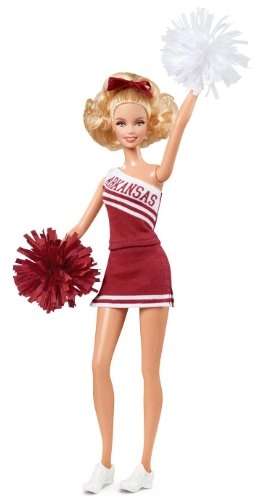 Barbie Collector University of Arkansas Doll - Cheerleader with pompoms