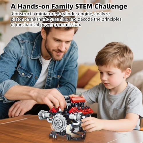 Mini V8 Engine Building Kit - 660 PCS App-Controlled