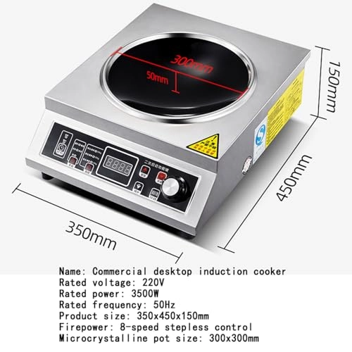 Commercial Desktop Induction Cooker - 3500W Stainless Steel 8-level