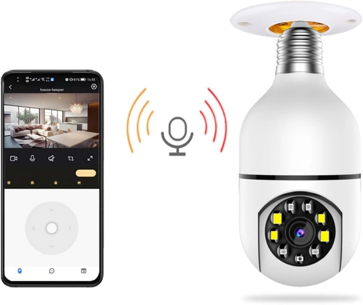 Light Bulb Security Camera 1080P