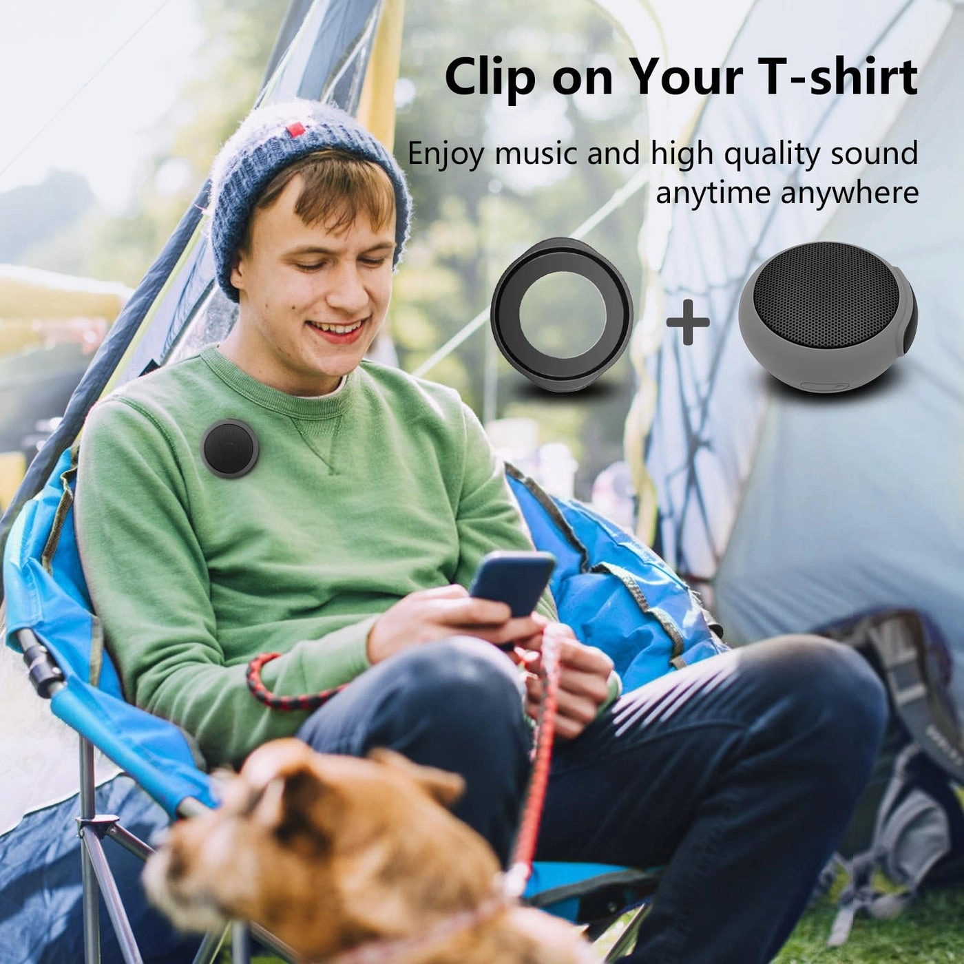 Wearable Bluetooth Speaker - TWS Dual Pairing Clip on