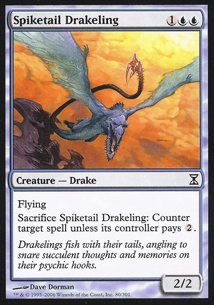 Magic: the Gathering Spiketail Drakeling - Time Spiral Blue