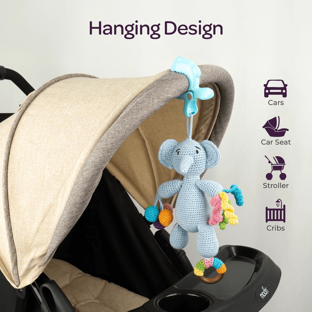 Crochet Ring Rattle Toy - Suitable for 0 month & above premium cotton yarn Tiger