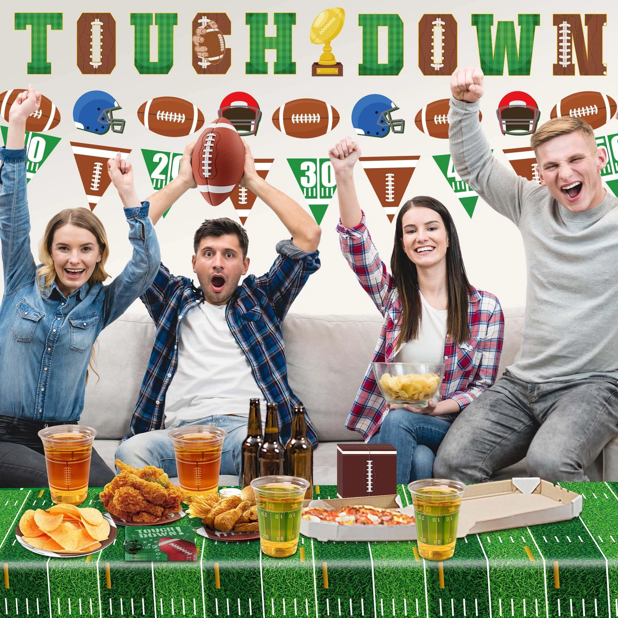 Football Party Supplies Kit - 173PCS Party
