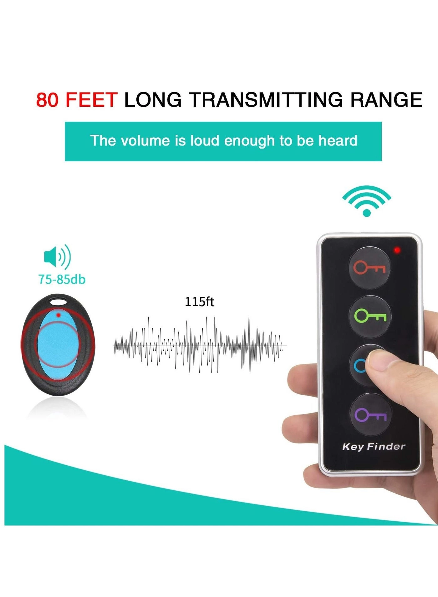 Key Finder - 1 RF Transmitter & 4 Receivers