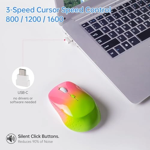 Type C Wireless Mouse - USB, USB A