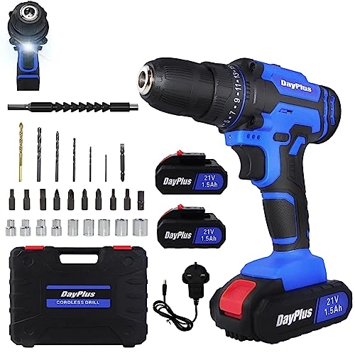 21V Cordless Combi Drill - 2 Batteries 45Nm