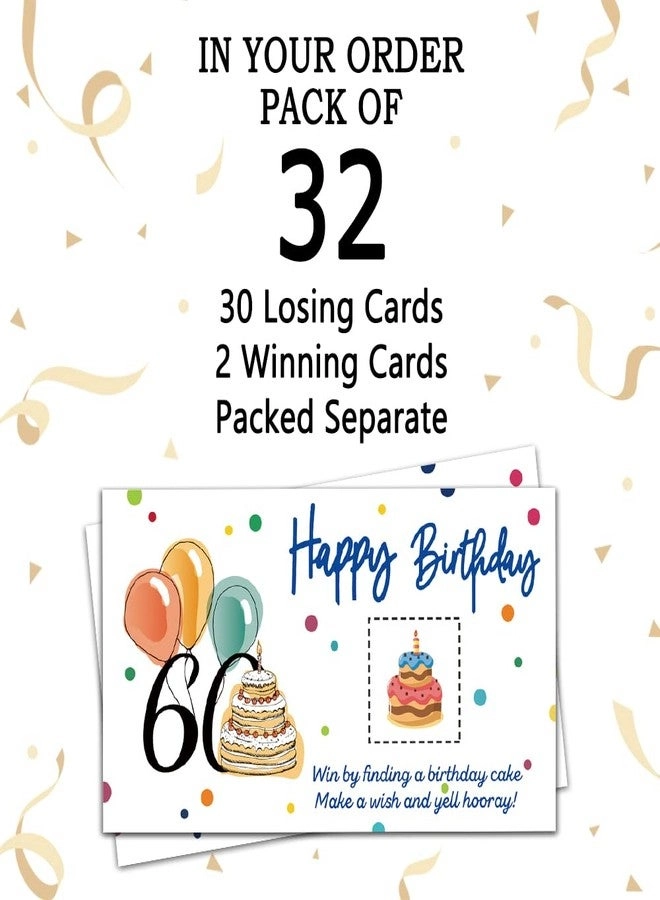 Colorful 60th Birthday Party Game Scratch Off Cards