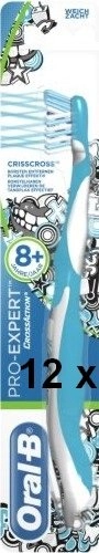 Procter et Gamble Franca SAS Pro Expert Cross Action Toothbrush - 8+ tongue scraper 12-Piece Pack
