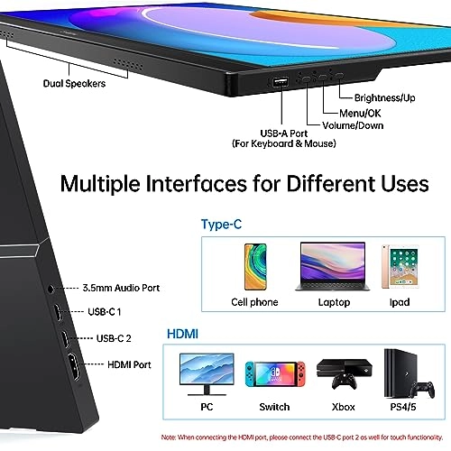 HDMI Gaming Monitor IPS - 780854557089 14 Inches 1920x1080