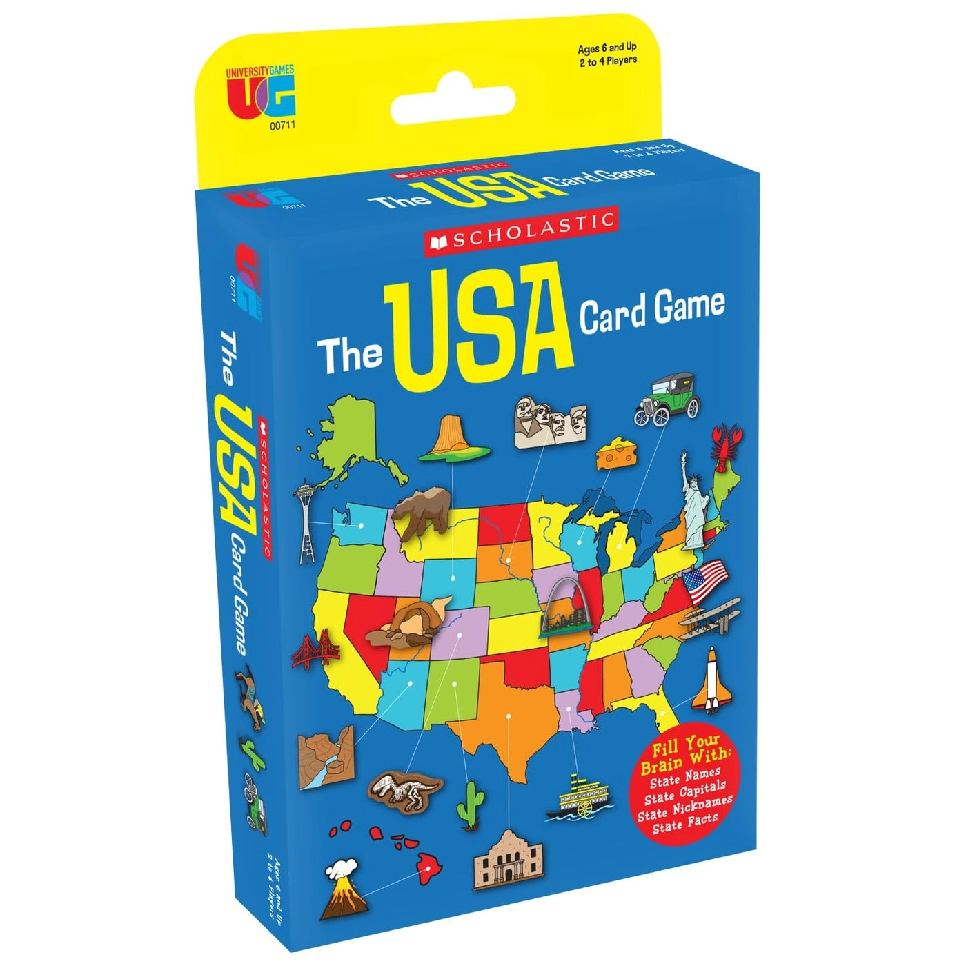 University Games Scholastic USA Travel Card Game - Learn State Capitals Historic Facts