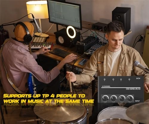 Headphone Amplifier - 4 Channel 1/4In 3.5mm TRS