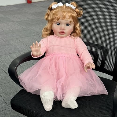 Pippa Reborn Baby Doll - 26 inch Cotton Vinyl Hand-rooted Curly Hair Ages 3+