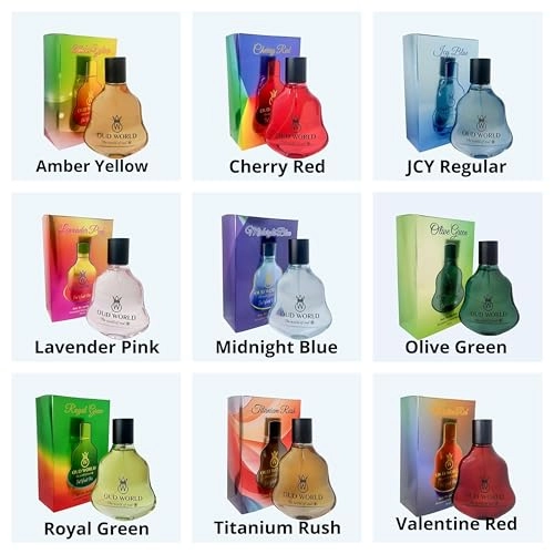 Amber Yellow 50ml + Cherry Red + JCY Blue + Lavender Pink + Midnight Blue + Olive Green + Royal Green + Titanium Rush + Valentine Red