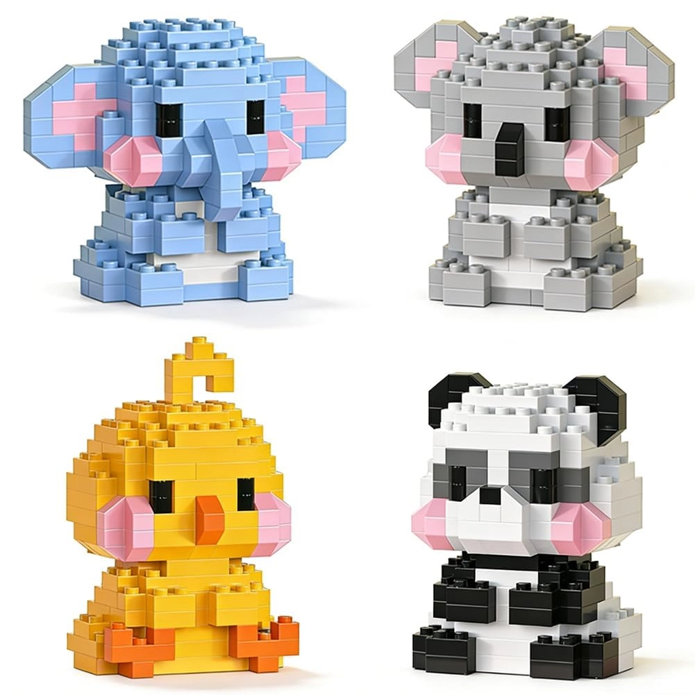 TERRIFI Micro Building Blocks Set - 4-in-1 Animal Series