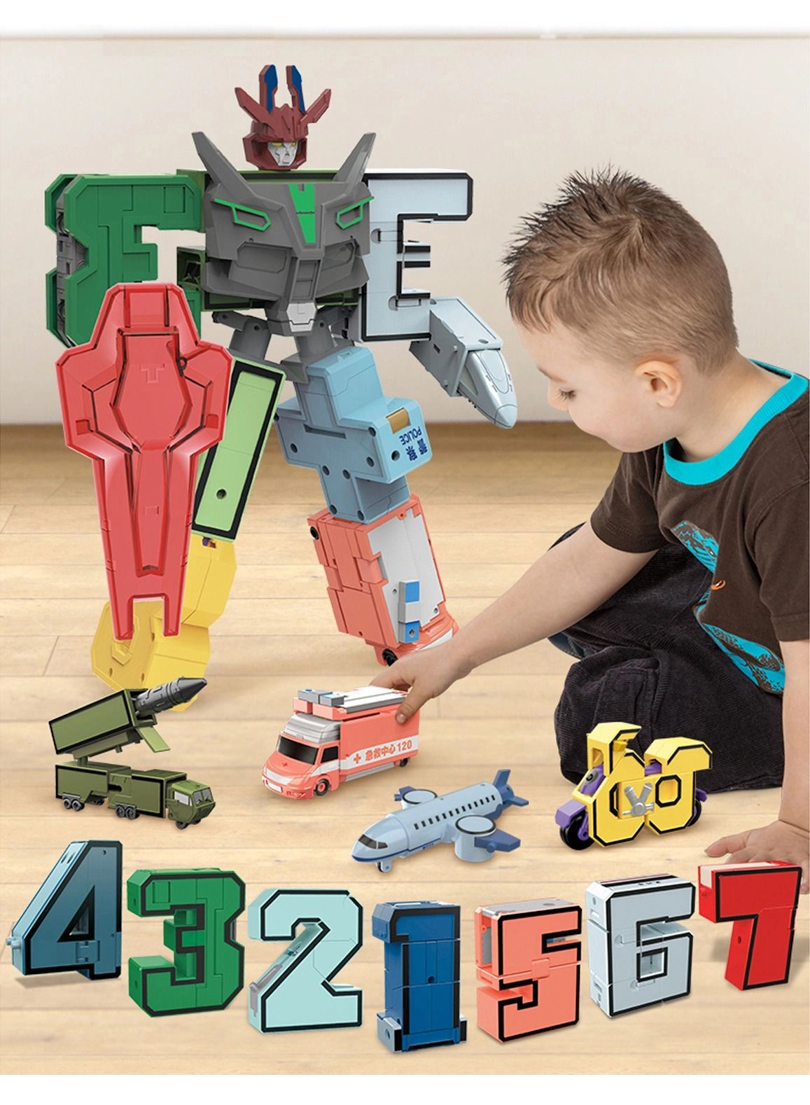 Number Robots - age 8-12 Blue/Green