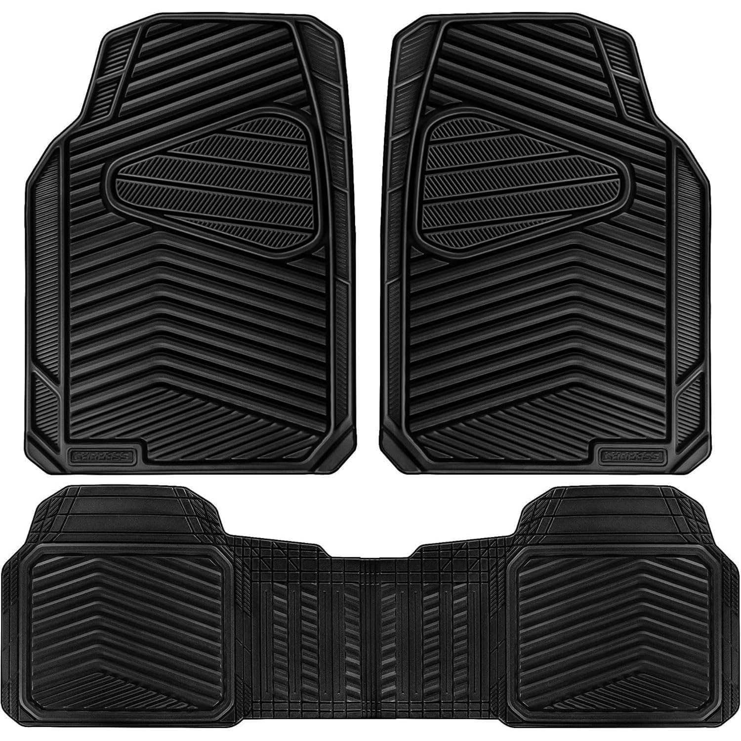 Rubber Floor Mats - All Weather Trim-to-Fit 3-Piece