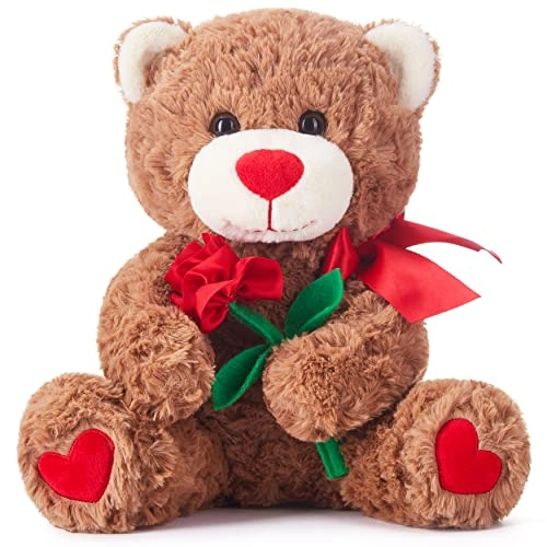 Bear With Rose - 27 cm