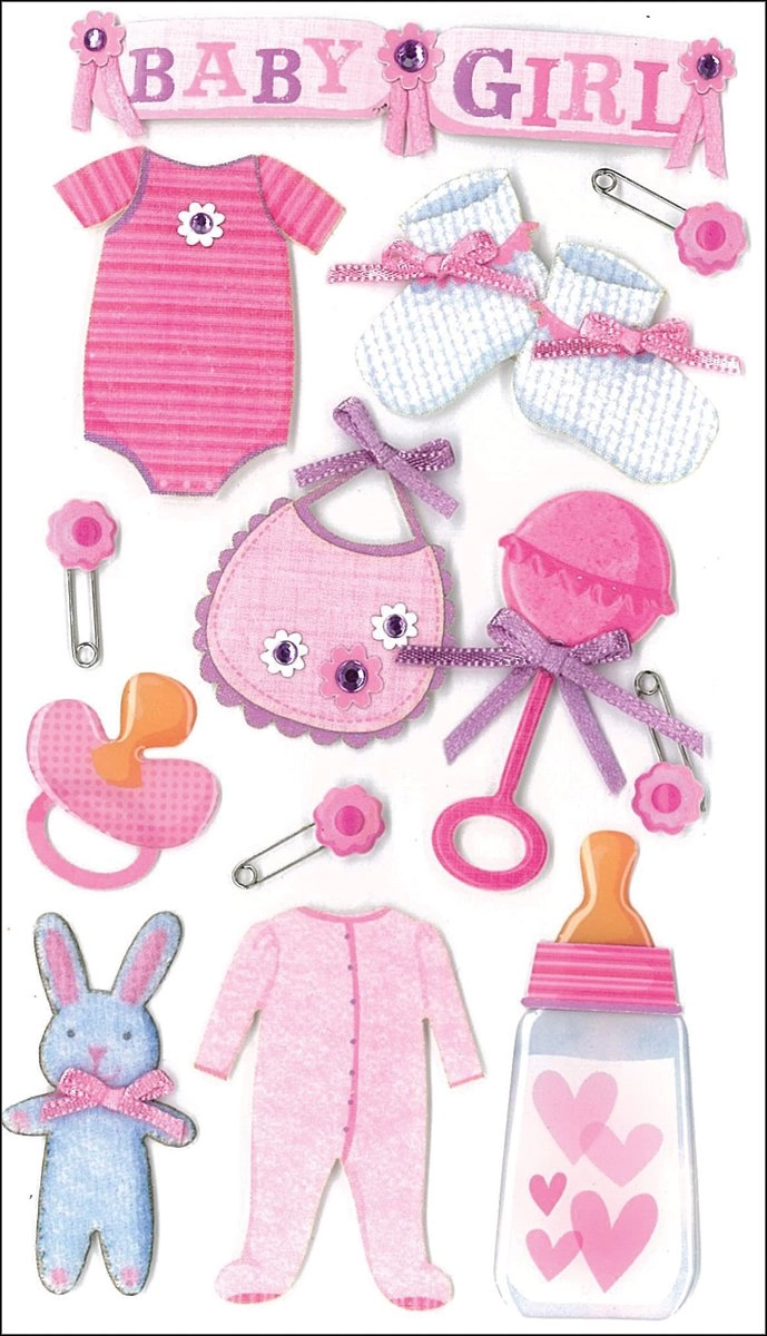 EK Success Baby Girl Sticker Book Dimensional 50 pcs