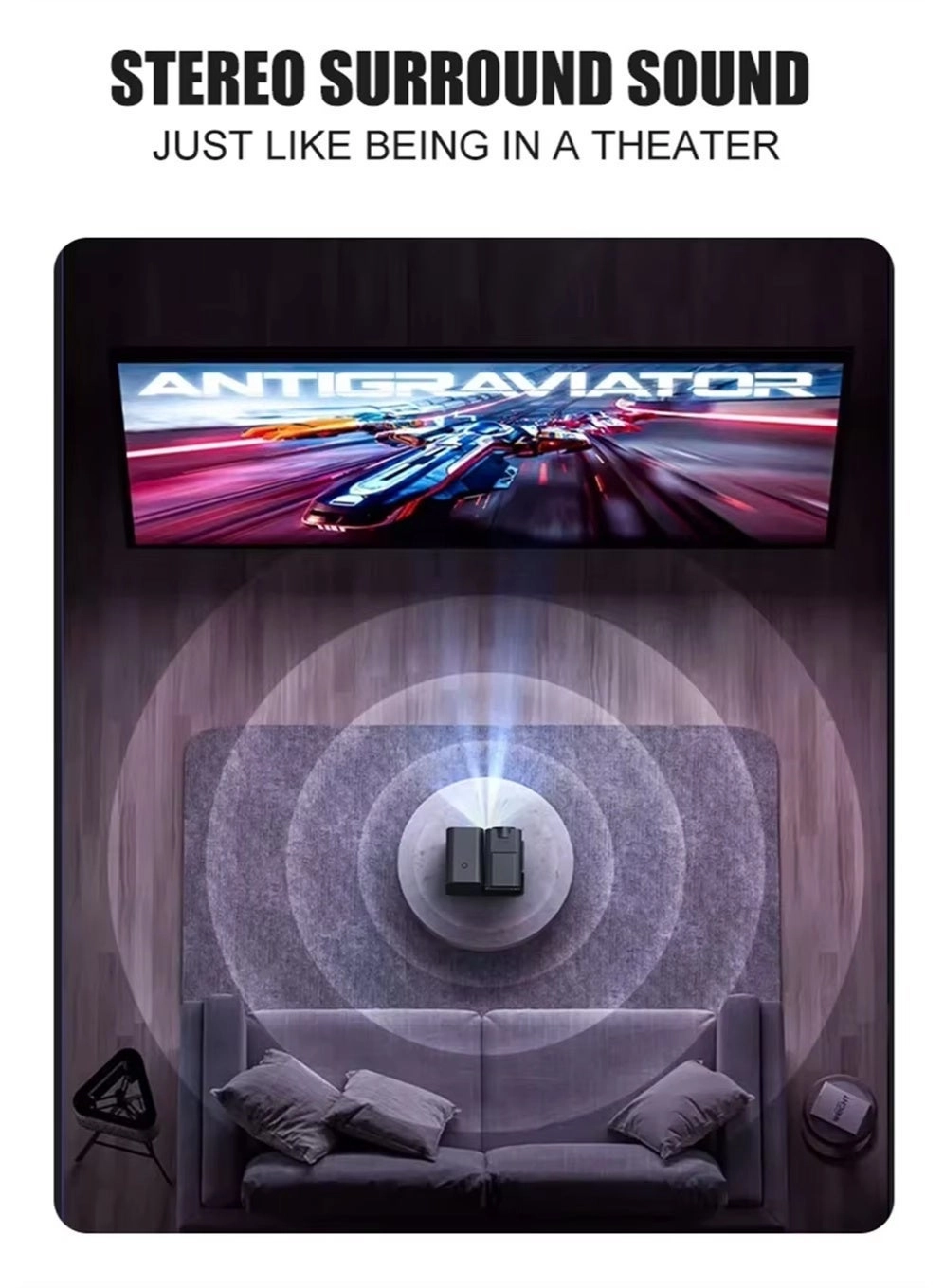 Smart Android 12 Projector Mini Projector with gaming stick 200 ANSI lumens