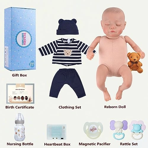 Reborn Baby Doll - 17 inch Boy Heartbeat Ages 3+