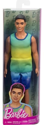 Fashionistas Ken Doll #236 - Black Hair Blue and Green Ombre Tank