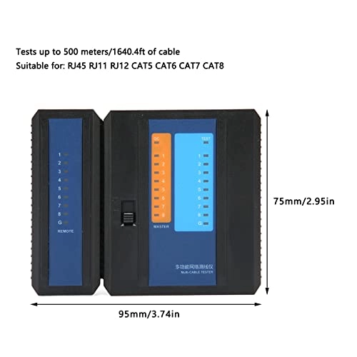 Network Cable Tester - RJ45 RJ11 RJ12 CAT5 CAT6 CAT7 CAT8 continuity