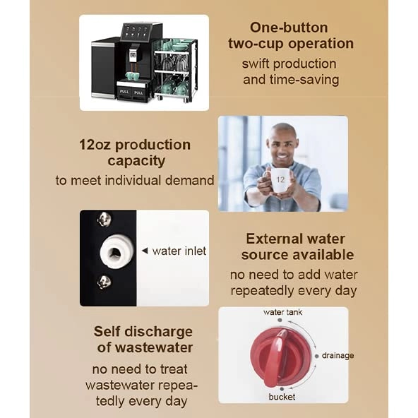 10.1" Touch Screen - Programmable Grinding Self-Cleaning