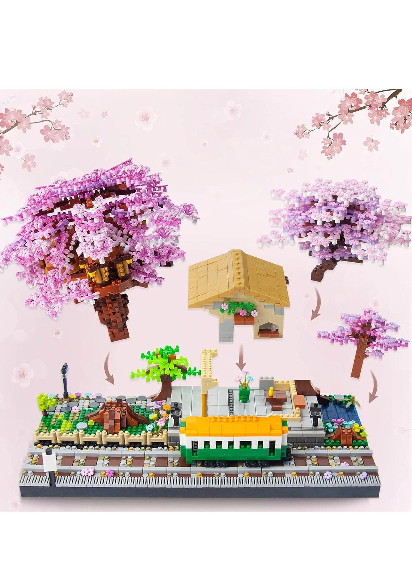 Cherry Blossom Train Station - 3668 pcs