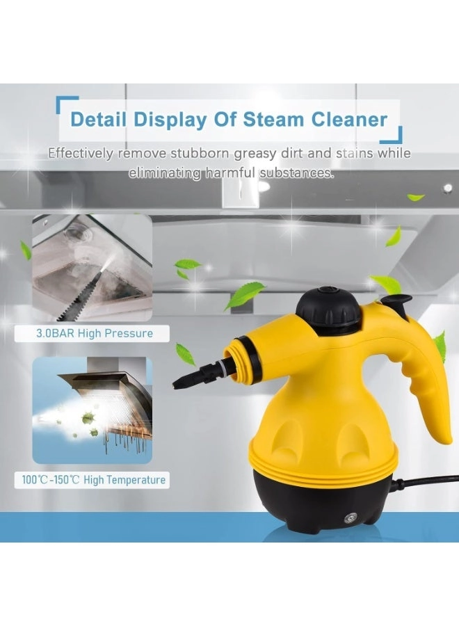 Portable Handheld Steam Cleaner - 1000w 9 Pieces Accessories