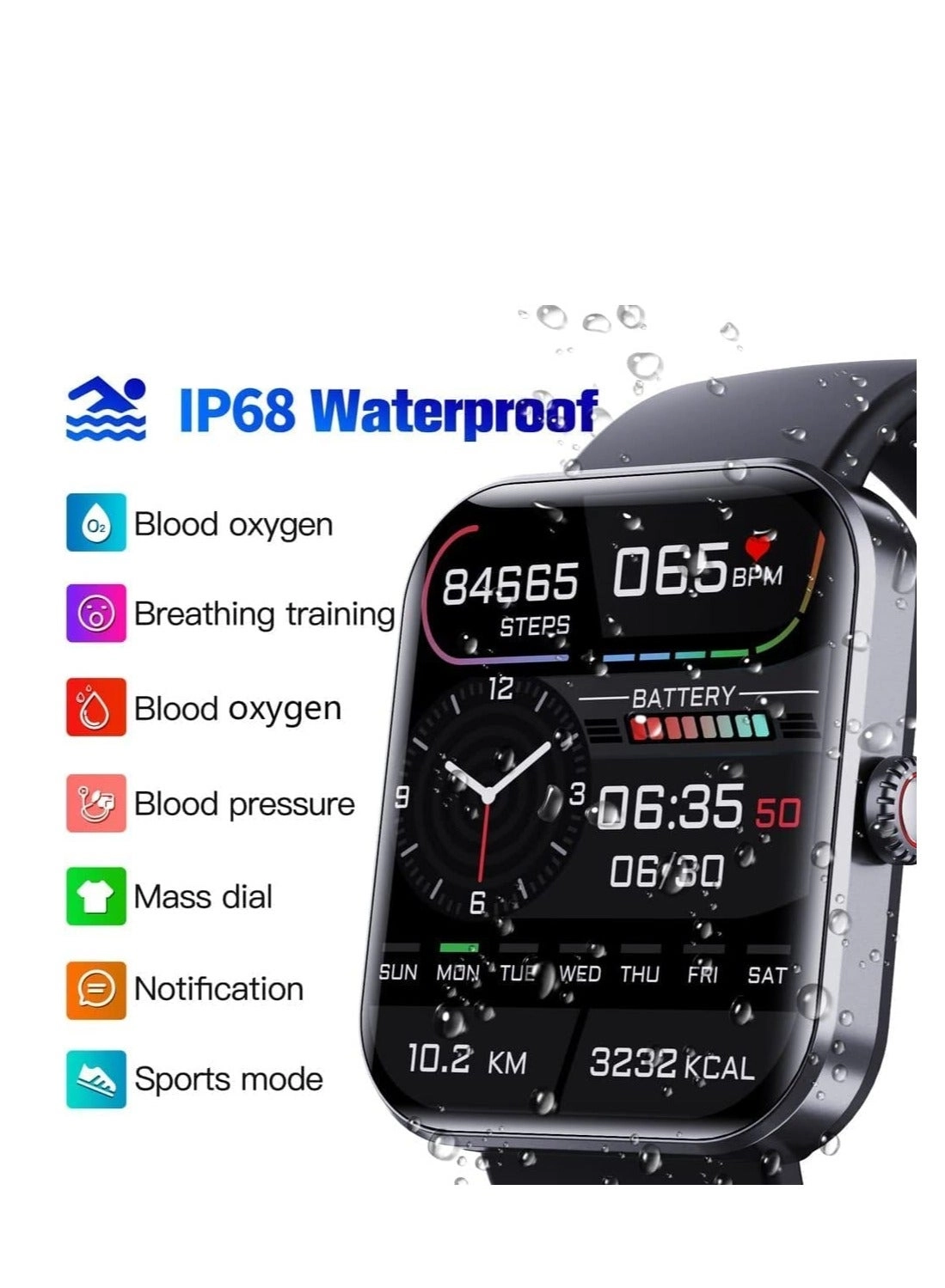 Smartwatch - Blood Glucose Blood Pressure Blood Oxygen