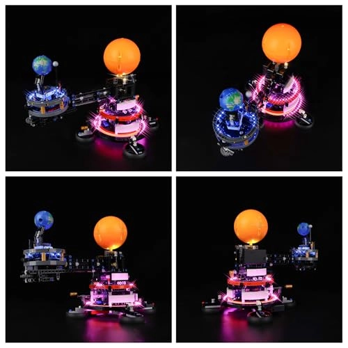 LED Light Kit - ABS Technic Planet Earth and Moon in Orbit for LEGO 42179 Building Model Set Classic Version