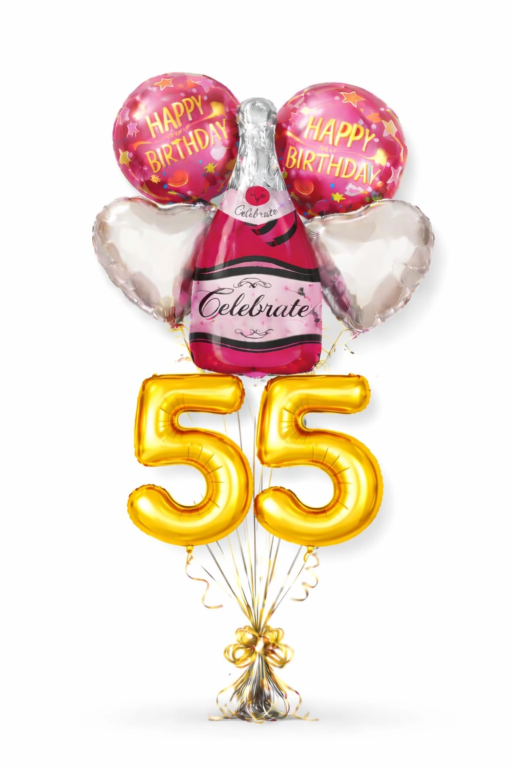 Number 55 Birthday Balloons Set - 6 Count