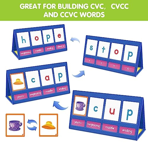 CVC Word Building Desktop Pocket Chart - 36 months - 18 years 113 pieces