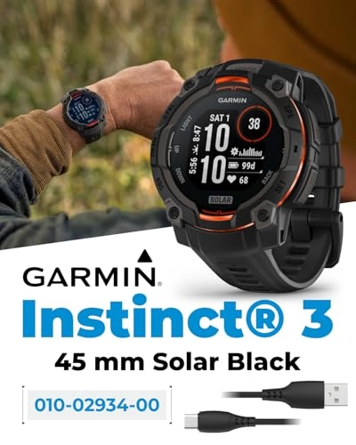 Instinct 3 Solar - 45mm GPS + Charging/data cable + Power Bank