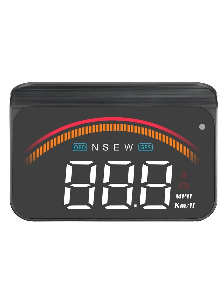 GULFLINK Head Up Display (HUD) Vehicle Speed Meter - Dual Mode OBD & GPS Color HD LED