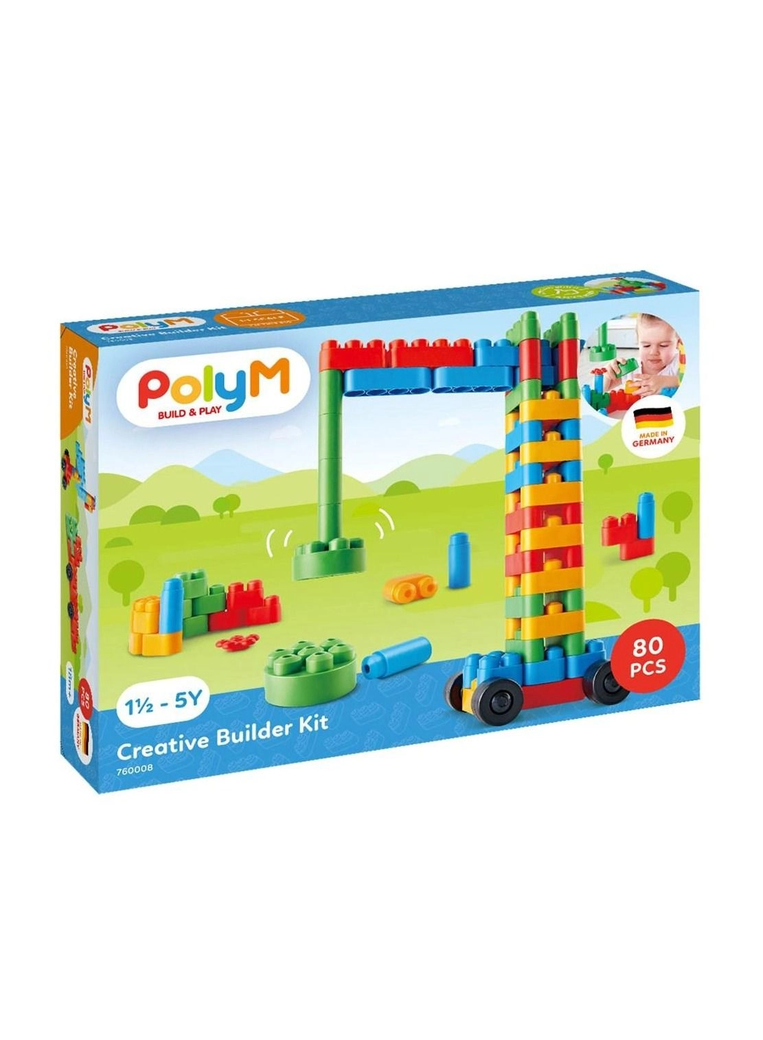 PolyM Creative Builder Kit - Construction 80 pcs