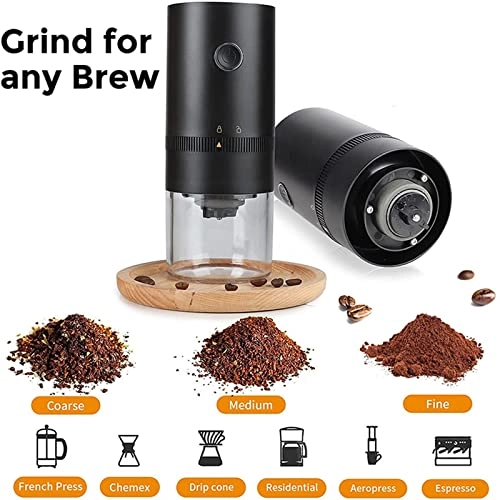 Electric Coffee Grinder - USB Rechargeable Conical Burr