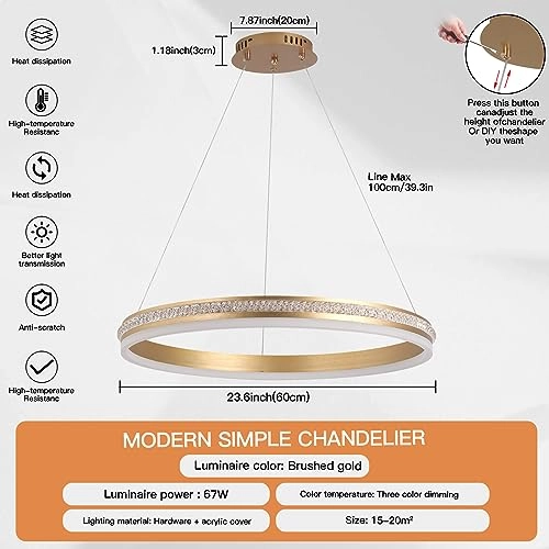 Modern LED Chandelier - 3000K-6000K Dimmable