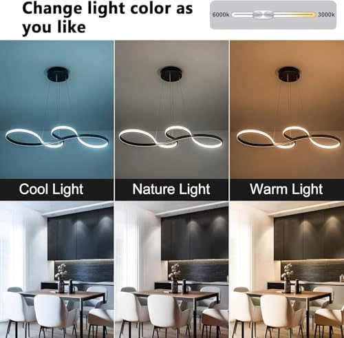 Pendant Light - 30'' x 16'' Adjustable Remote Control